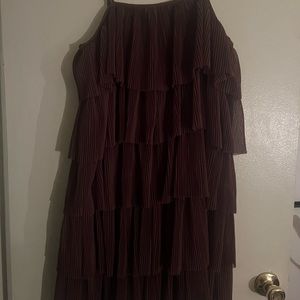 Listicle Sleeveless Tiered Dress, Mauve, Size Medium